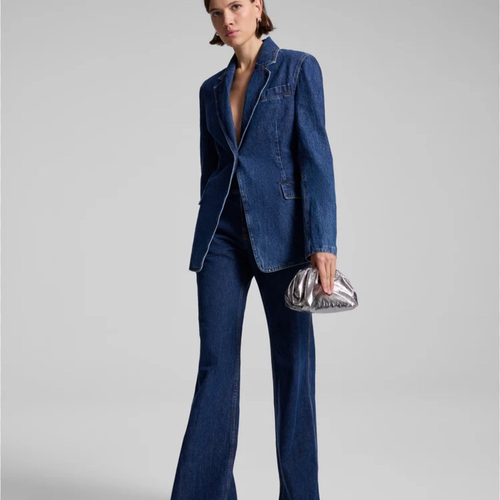 A.L.C. Blue Jean Jacket and Denim high rise flare pant